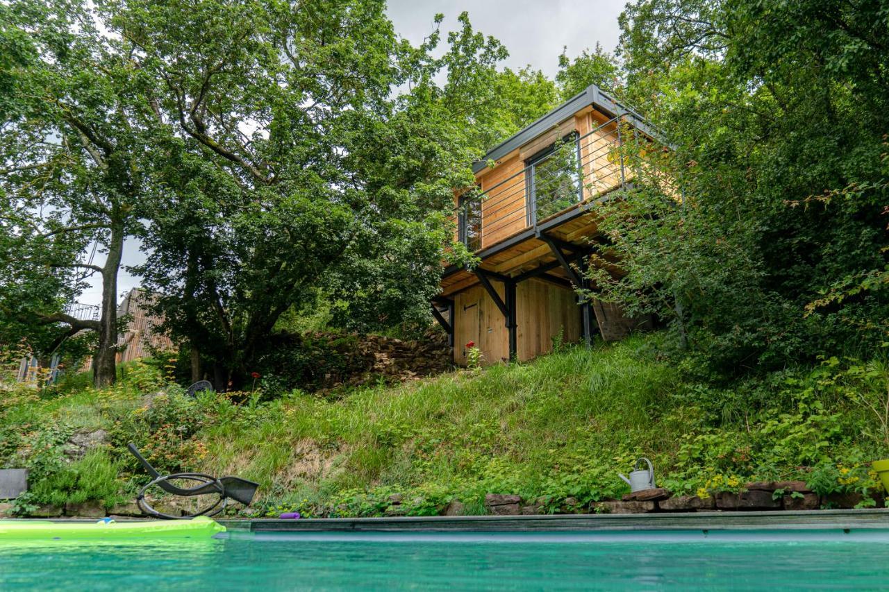 Le Moonloft Insolite Tiny-House Dans Les Arbres & 1 Seance De Sauna Pour 2 Avec Vue Panoramique Osenbach Eksteriør billede